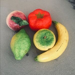 Decorative paper mache fruits/veggies